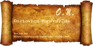 Osztovics Manfréda névjegykártya